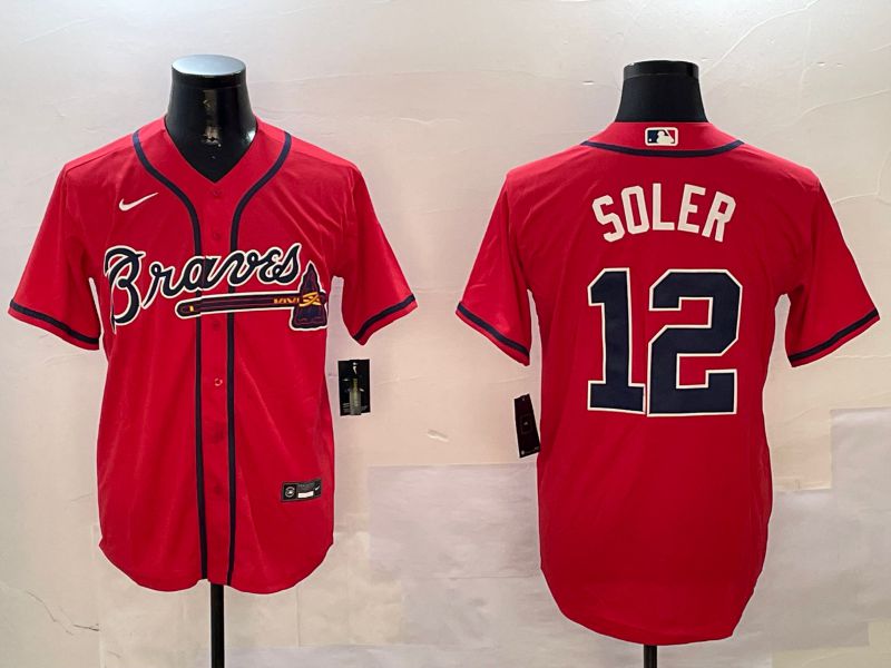 Men Atlanta Braves 12 Soler Red Game 2024 Nike MLB Jersey style 2